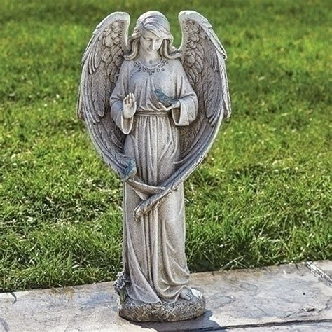 Angel Holding Bird Garden Statue Memorial Figure Beattitudes