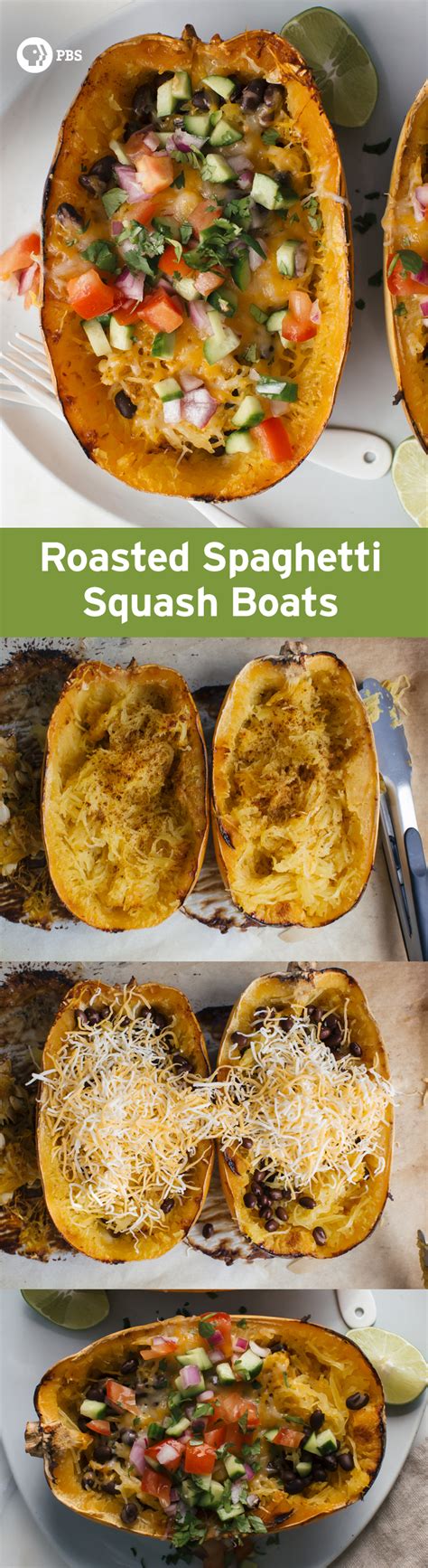 Roasted Spaghetti Squash Boats Recipe Fresh Tastes Blog Pbs Food