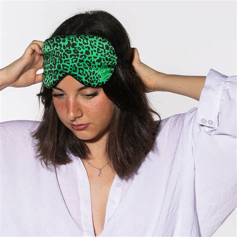 Catnap Silk Sleep Eye Mask Green By Just Add Style London