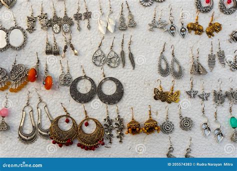 Earring Handicrafts For Sale Kolkata India Stock Image Image Of