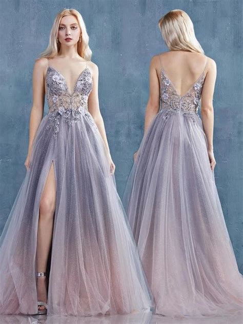 A Line Spaghetti Straps Beaded Long Prom Dresses Tulle Evening Dress Sed537 A Line Prom