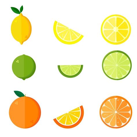 Collection Of Citrus Products Orange Lemon Lime Isolated On White