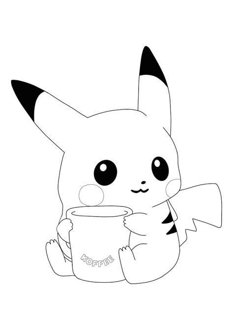 Pikachu Con Koffee Da Colorare Scarica Stampa O Colora Subito Online