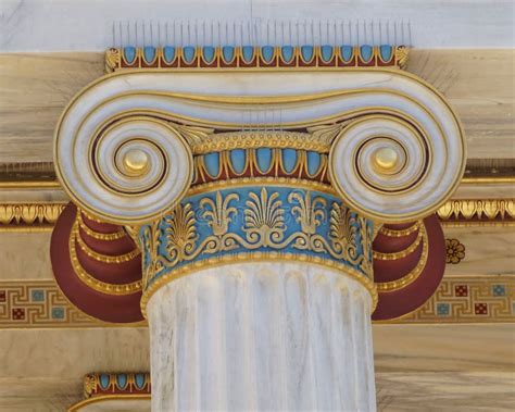 Colorful Classical Ionic Column Capital Stock Image Image Of Column