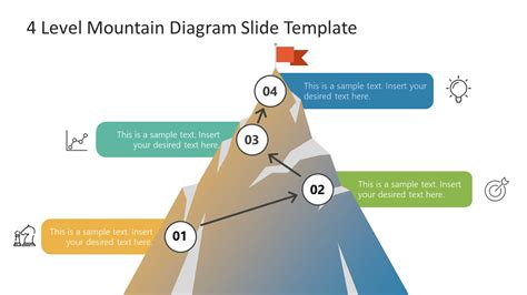 4 Level Mountain Concept Powerpoint Template And Slides