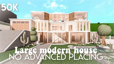 K No Advanced Placing Large Modern House Bloxburg Build Youtube