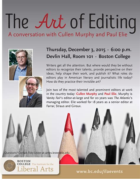 The Art Of Editing With Cullen Murphy And Paul Elie