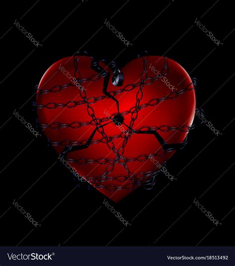 Dark Chain And Broken Heart Royalty Free Vector Image
