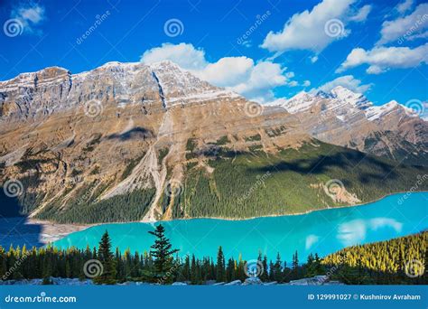 Magnificent Lake With Turquoise Glacial Water Stock Image Image Of