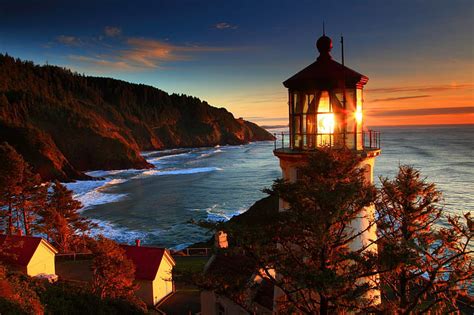 1920x1080px Free Download Hd Wallpaper Oregon Coast Sea Lighthouse
