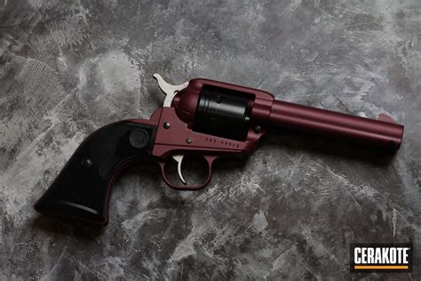 Ruger Wrangler Revolver Cerakoted Using Black Cherry Cerakote