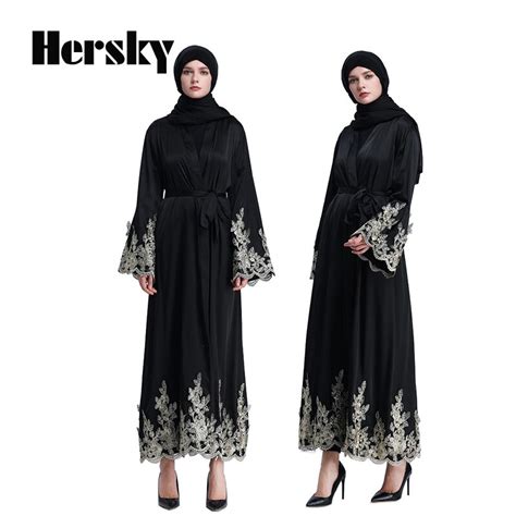 high grade gold silk embroidery lady open abaya turkey muslim women
