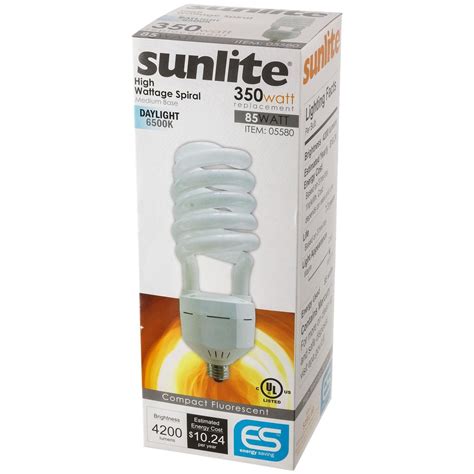 Sunlite Compact Fluorescent 85w Daylight 6500k Medium Base Twist Cfl B