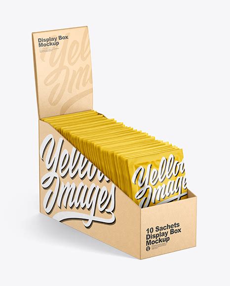Download Kraft Display Box w/ Sachets Mockup in Box Mockups on ...