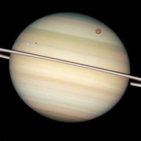 Quadruple Saturn Moon Transit Snapped By Hubble Esahubble