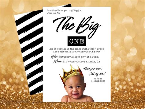 Biggie Smalls Notorious One Birthday Invitation Etsy