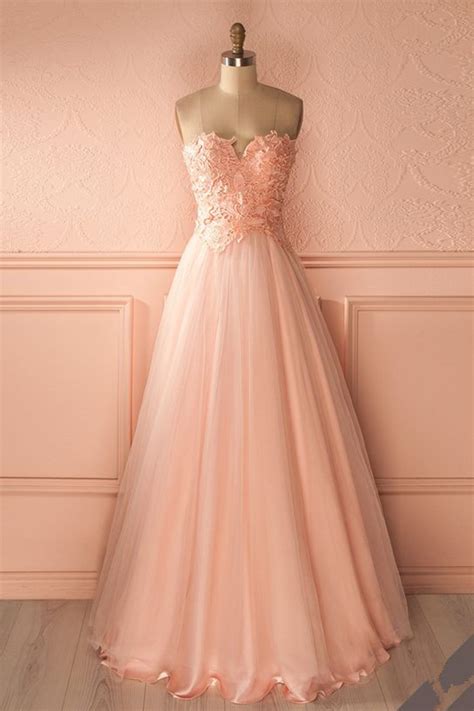Cheap Prom Dresses by SweetheartDress · Simple pink strapless long