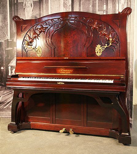 A 1912 Art Nouveau Knauss Upright Piano For Sale With A Mahogany Case