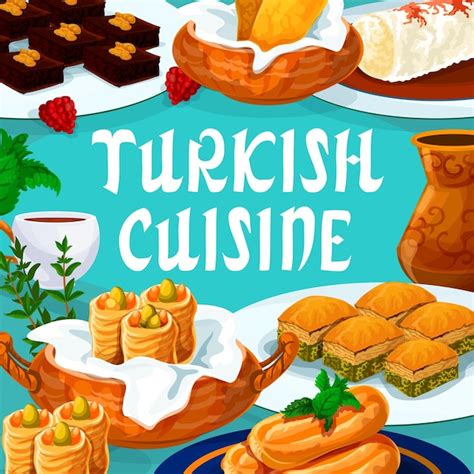 Premium Vector Turkish Cuisine Food Turkey Sweet Desserts Menu