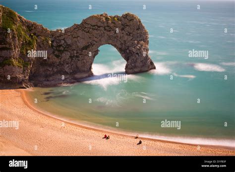 Durdle Door A Natural Stone Arch In The Sea Lulworth Isle Of Stock