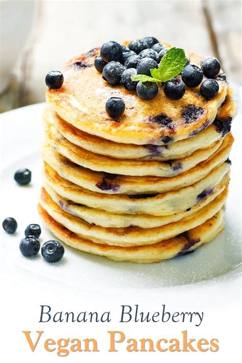 Vegan Banana Blueberry Pancakes Recipe Quick And Easy