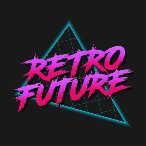 Rétro Futur Logo Années 80 Style Vecteur Art Lueur Néon Magenta Pente