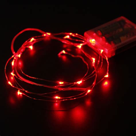 2m 20 Led Copper Wire Starry Lights String Fairy Battery Powered Decor