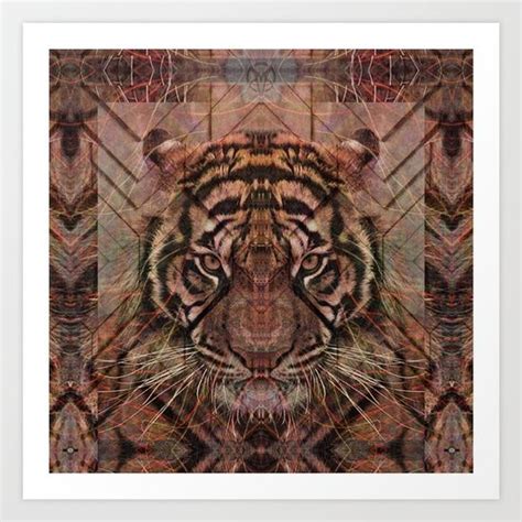 Digital Illustration Animal Tiger Cat Feline Geometric Tiger Tiger