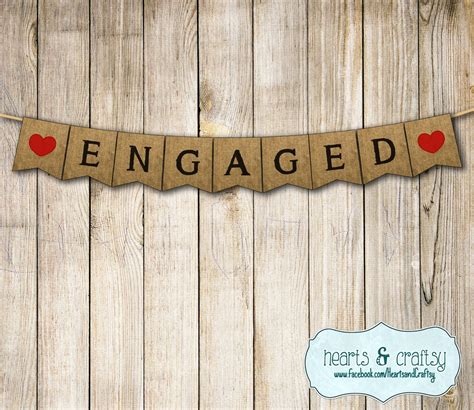 Burlap Style Engaged Banner Engagement Photo Prop