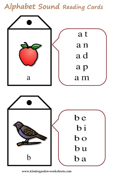 Find learning letter sounds on theanswerhub.com. Kindergarten Worksheets: Alphabet Sound Read Cards