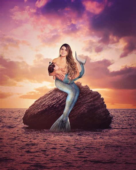 Breastfeeding Mermaid Portrait Fantasy Mermaid Photo Editing Etsy