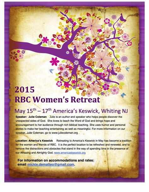 Rutherford Bible Chapel 2015 Rbc Womens Retreat Flyer Template