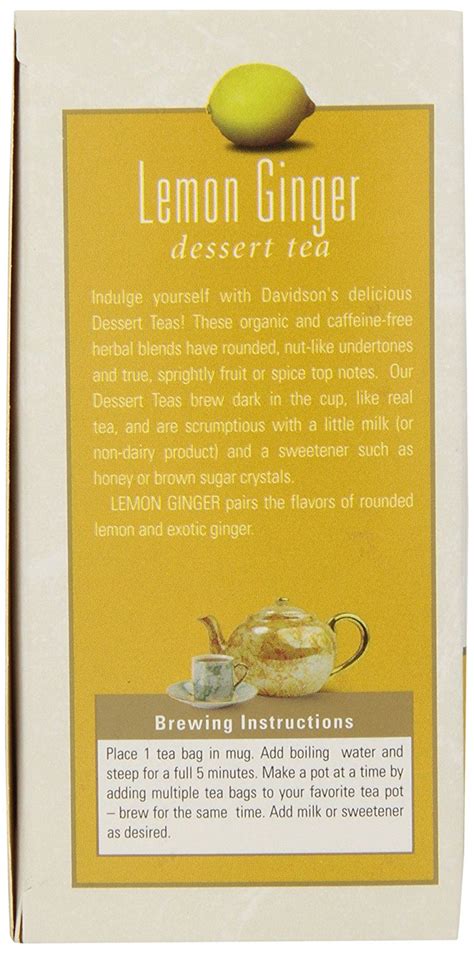 Davidsons Tea Dessert Tealemon Ginger 25 Count Tea Bag N2 Free Image