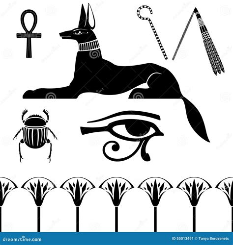 Egyptian Ancient Symbol Isolated Figure Of Ancient Egypt Deities Stock Vector Image 55013491