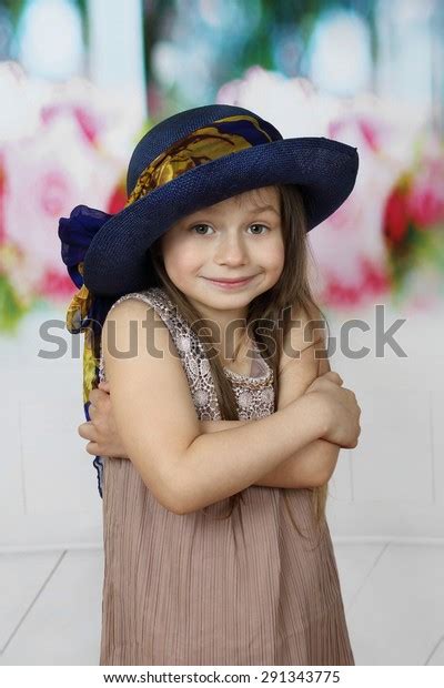 Cute Little Girl Big Hat Smiles Stock Photo 291343775 Shutterstock