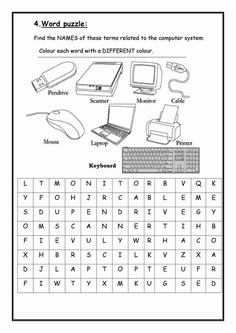 Parts Of A Computer Worksheet Teaching Resources Images