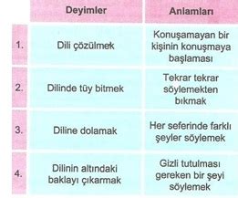 8. Sınıf Deyimler Testi çöz