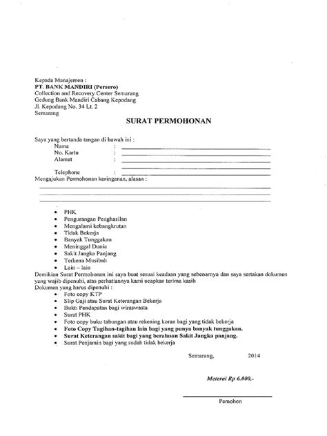 Surat kuasa harap segera dikirim maksimal 30 hari setelah submit lhkpn. Surat Permohonan.PDF