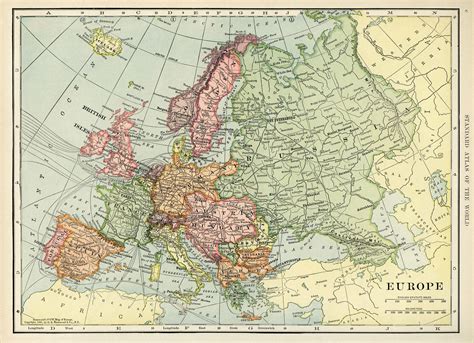 Vintage Maps Of Europe Draw A Topographic Map