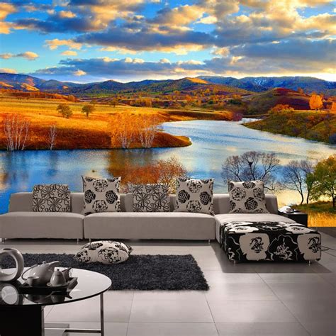 Custom Photo Wallpaper Nature Scenic Landscape Murals For Living Room