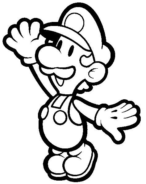Super Mario E Luigi Desenhos Preto E Branco Para Colorir