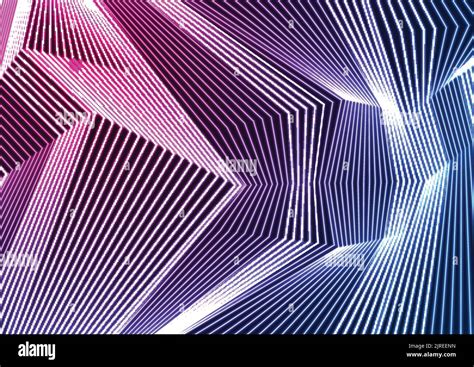 Blue Ultraviolet Neon Curved Lines Abstract Background Vector Retro