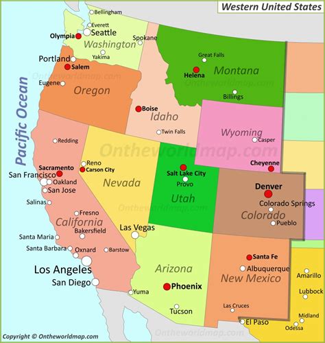 Map Of Usa Western States Map Of Europe