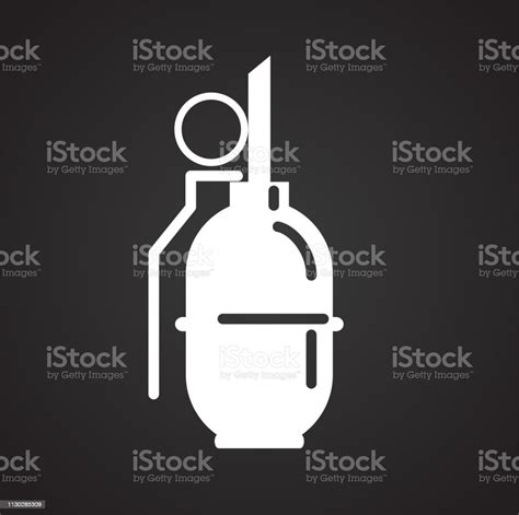Grenade Icon On Color Circles White Background For Graphic And Web