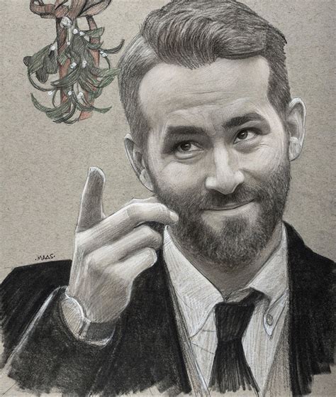 Ryan Reynolds Mistletoe Drawing Drawing Skill