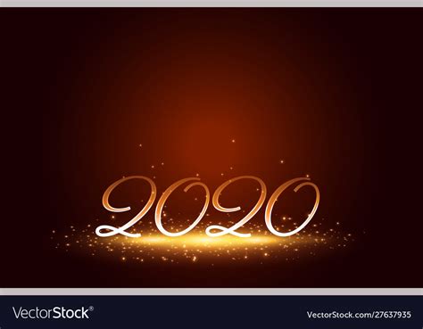 Stylish 2020 Happy New Year Sparkles Background Vector Image