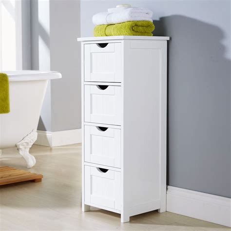 Your bathroom will feel so much bigger when everything is organized and easy to access. SHAKER STYLE 4 DRAWER BATHROOM CABINET STANDING STORAGE ...