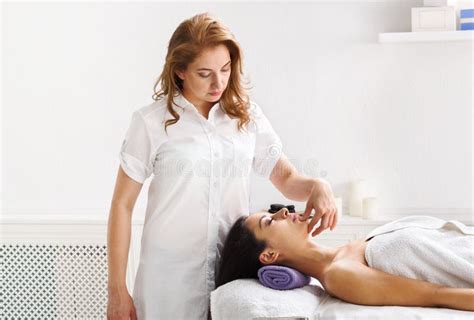 Woman Massagist Make Body Massage In Spa Wellness Center Stock Image Image Of Female