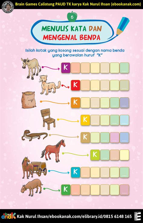 Brain Games Calistung (6) Menulis Kata dan Mengenal Benda Berawalan