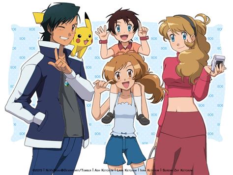 The Ketchums Pokemon Ash And Serena Pokemon Characters Pokemon